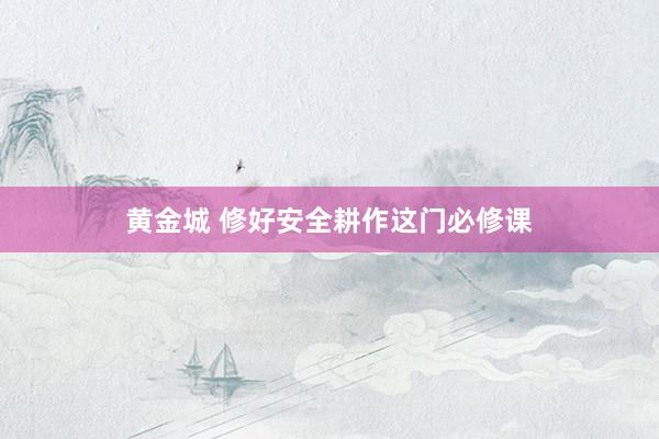 黄金城 修好安全耕作这门必修课