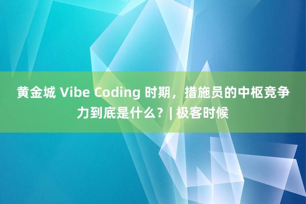黄金城 Vibe Coding 时期，措施员的中枢竞争力到底是什么？| 极客时候