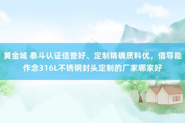 黄金城 泰斗认证信誉好、定制精确质料优，倡导能作念316L不锈钢封头定制的厂家哪家好