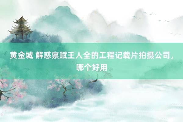 黄金城 解惑禀赋王人全的工程记载片拍摄公司，哪个好用