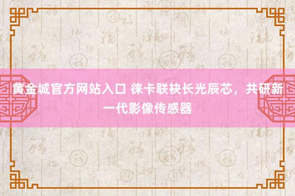 黄金城官方网站入口 徕卡联袂长光辰芯，共研新一代影像传感器