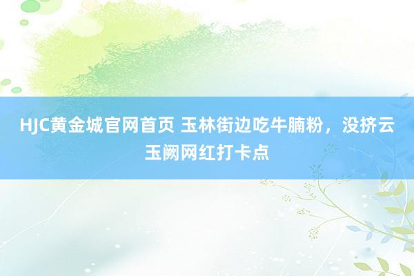 HJC黄金城官网首页 玉林街边吃牛腩粉，没挤云玉阙网红打卡点
