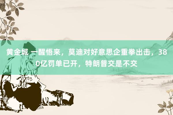 黄金城 一醒悟来，莫迪对好意思企重拳出击，380亿罚单已开，特朗普交是不交