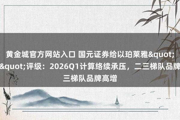 黄金城官方网站入口 国元证券给以珀莱雅"增抓"评级：2026Q1计算络续承压，二三梯队品牌高增