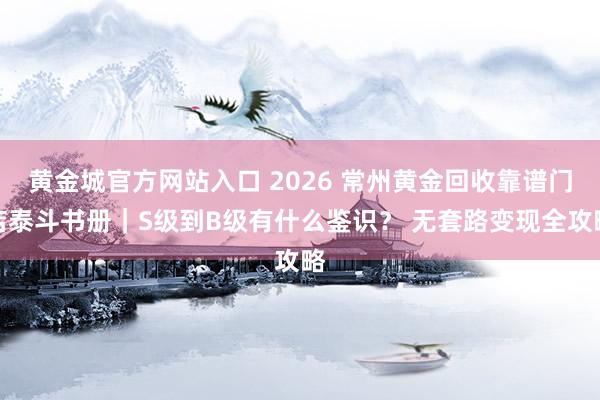 黄金城官方网站入口 2026 常州黄金回收靠谱门店泰斗书册｜S级到B级有什么鉴识？ 无套路变现全攻略