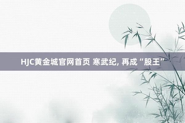 HJC黄金城官网首页 寒武纪, 再成“股王”